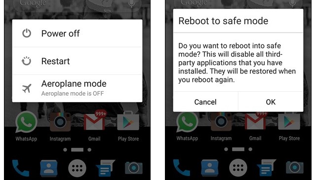 Redémarrer Android en mode sans échec
