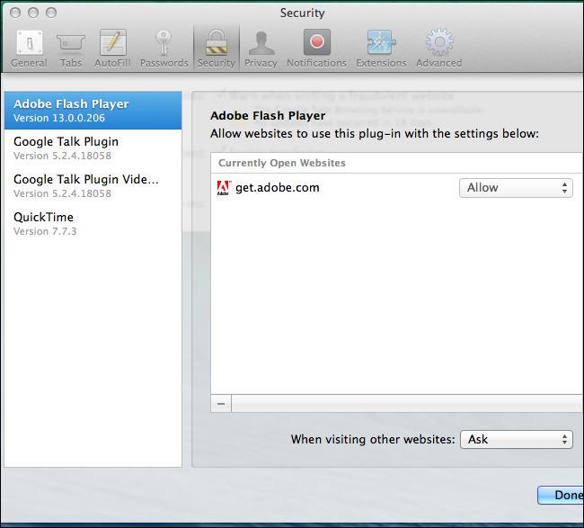 activer Click-to-Play Plugins dans tous les navigateurs Web 10