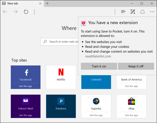 installer les extensions dans Microsoft bord 4