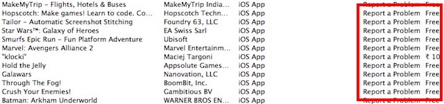 report-a-problem-app-list