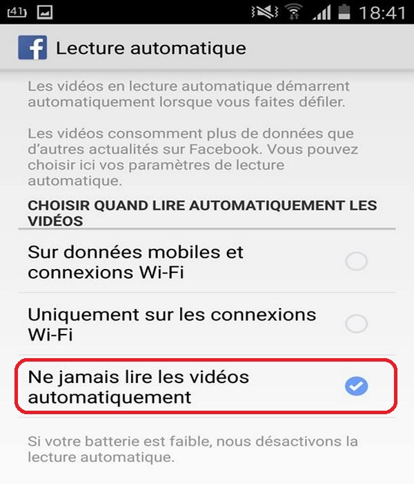 arrêter les vidéos Facebook jouant automatiquement 3