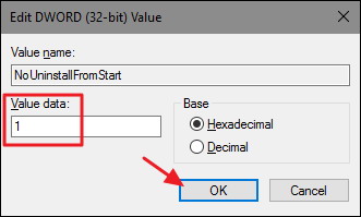 NoUninstallFromStartvaleur