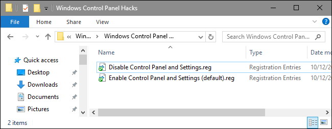 Télécharger Notre One-Click Registry Hack