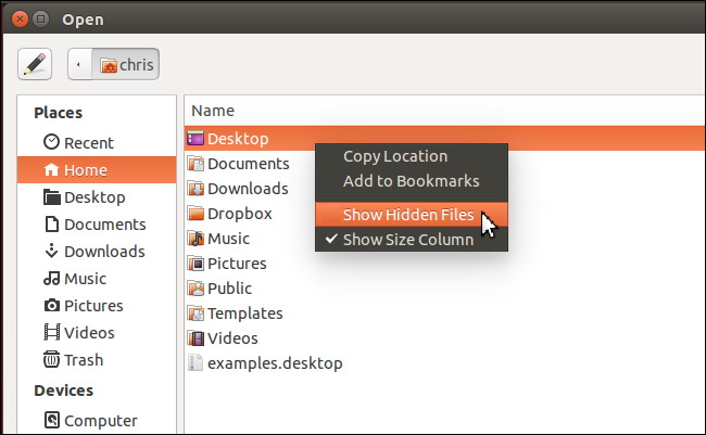 Voir dossiers cachés sous Linux