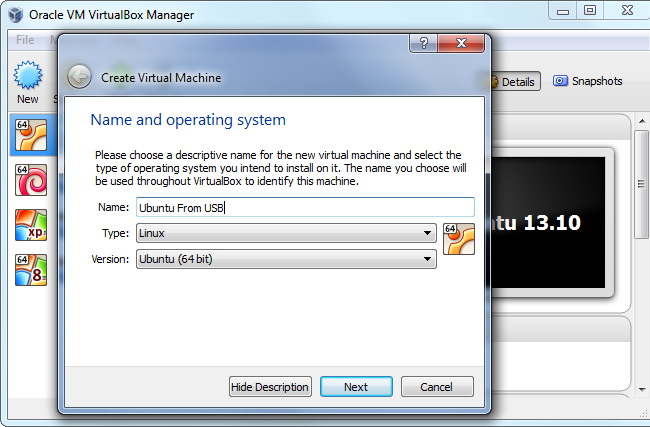 le système d'exploitation sur le lecteur USB