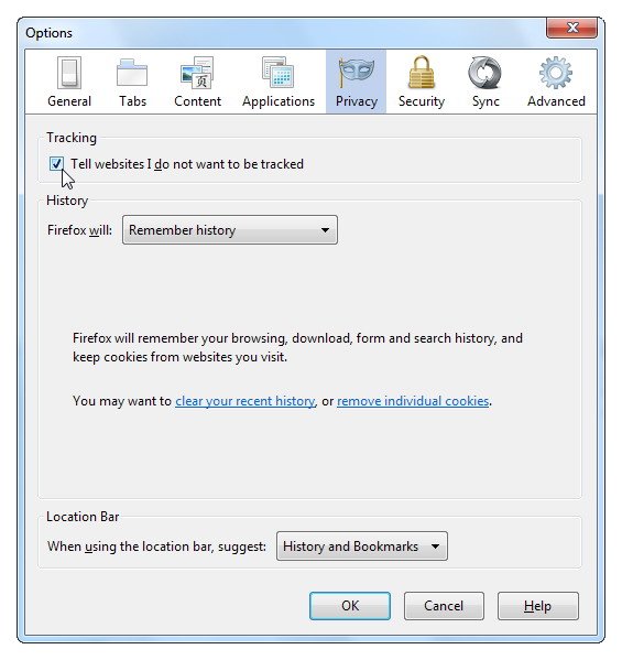 menu Firefox