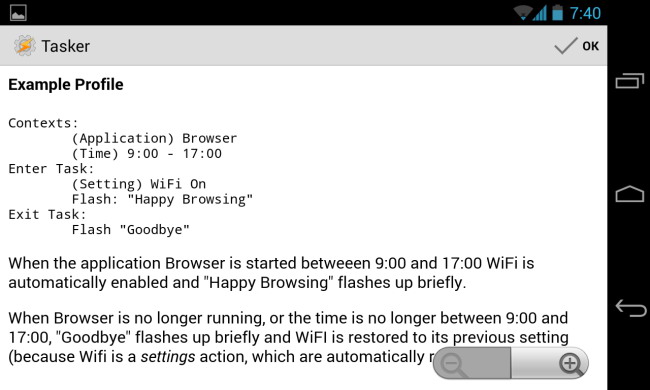 tasker example profile