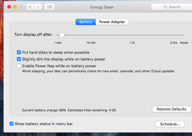 la batterie sur votre Mac