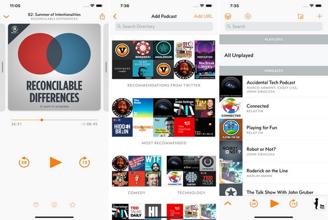 Overcast - application de Podcast pour iPhone