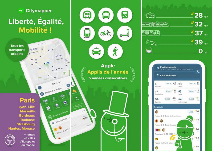 Citymapper - meilleure application de transport en commun
