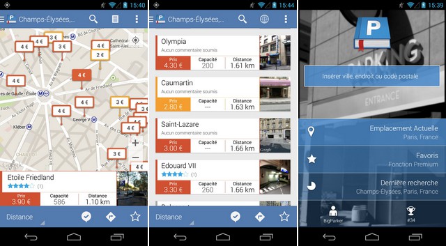 Stationnement Parkopedia