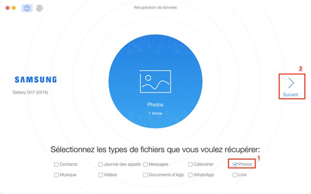 Choisissez les types de fichiers et le mode d'analyse
