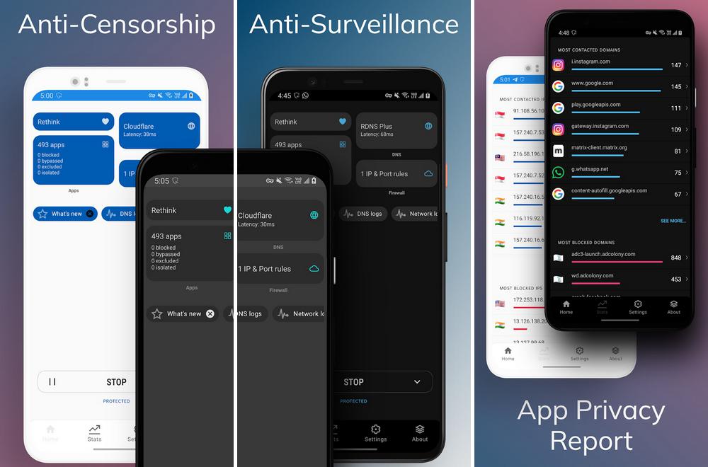 Rethink - meilleure application de Pare-feu