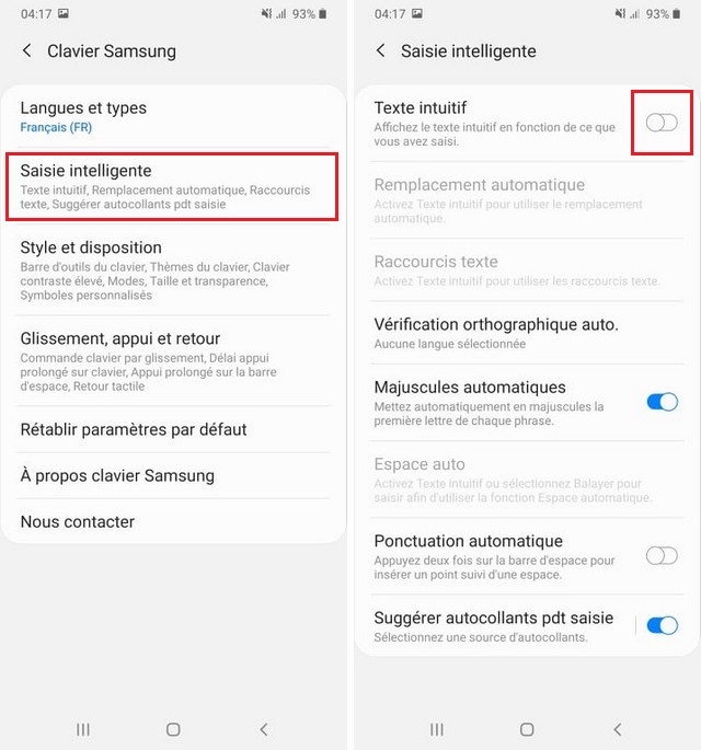 La correction automatique sur Galaxy A51