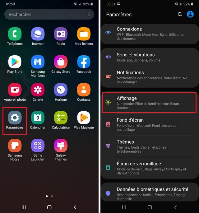 Accéder rapidement aux notifications sur Galaxy S20