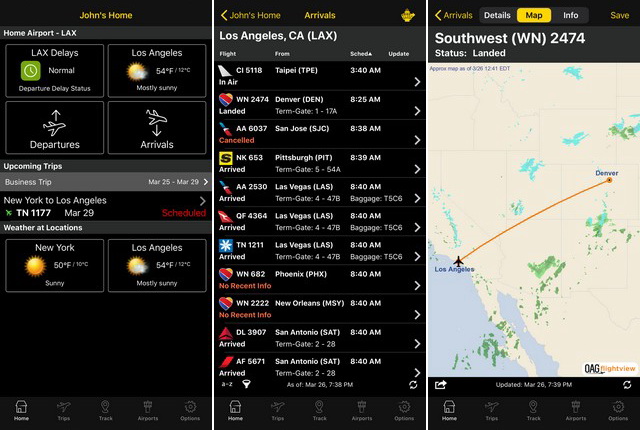 Flightview - application iPhone pour voyager