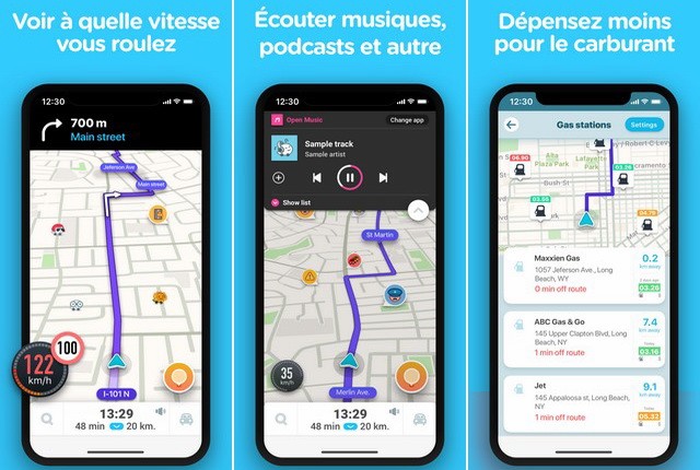 Navigation Waz - application iPhone pour voyager