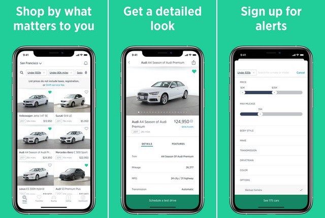 Shift - applications achat de voitures
