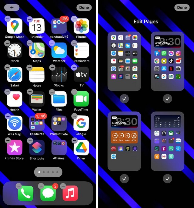 Masquer une page d'applications sur l'écran d'accueil de votre iPhone