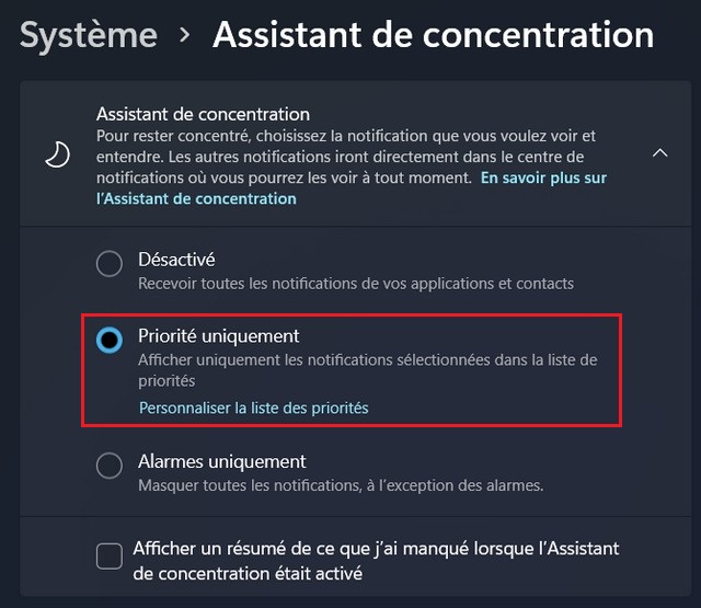 Voir uniquement les notifications d'applications