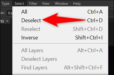 Désélectionner dans Adobe Photoshop