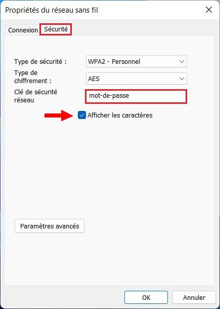 Trouver le mot de passe WiFi dans Windows 11