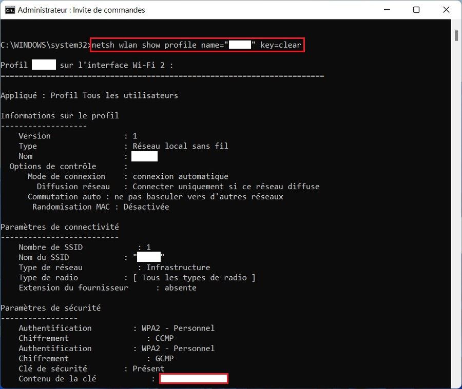 Trouver le mot de passe WiFi sous Windows 11