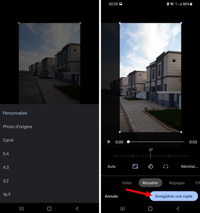 recadrer des vidéos sur Android