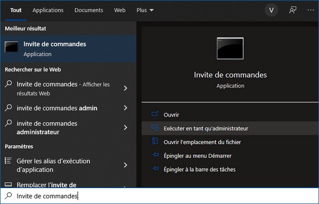 Invite de commandes