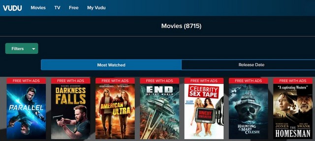 Vudu - meilleur site de streaming de films