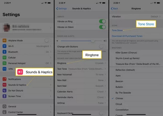 Changer la sonnerie par défaut sur iPhone