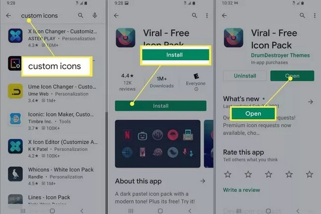 Comment obtenir des icônes d'application