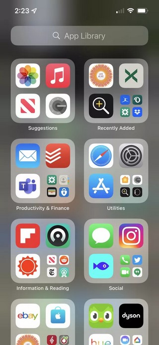Accéder à la bibliothèque d'applications