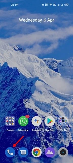 Ouvrer l'application Téléphone