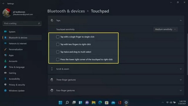déverrouiller le pavé tactile