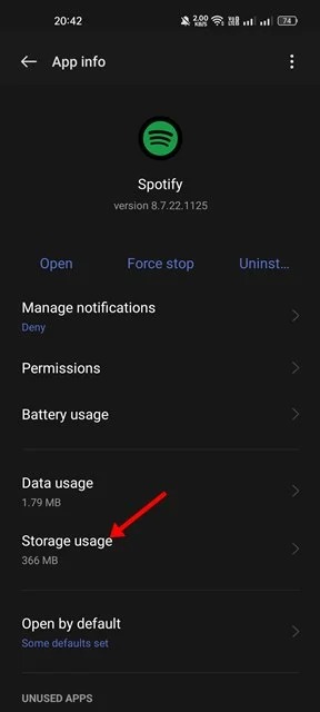 effacer le cache Spotify sur Android