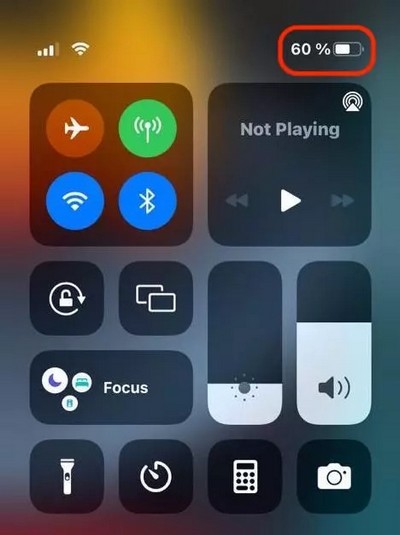 Le pourcentage de la batterie sur iPhone 13