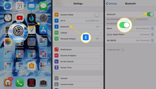 Appuyer sur Bluetooth