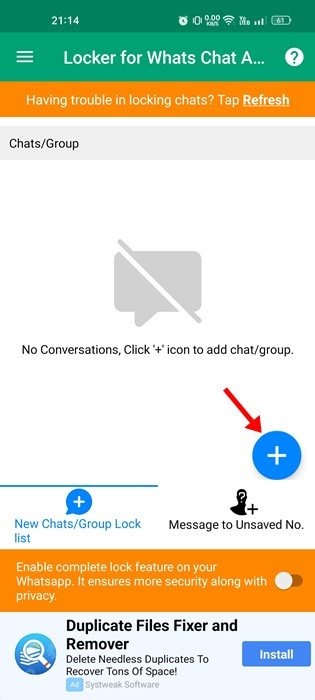 Verrouiller les conversations Whatsapp