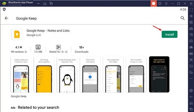 télécharger et installer Google Keep sur Windows 11