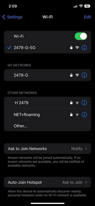 Appuyer sur WiFi