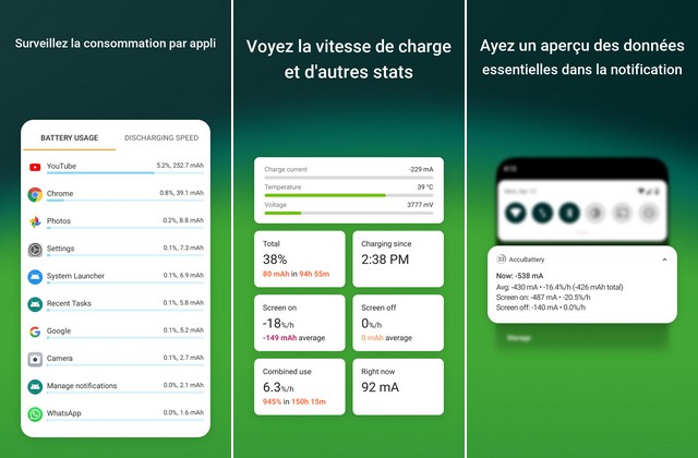 Accu​Battery - application pour économiser la batterie