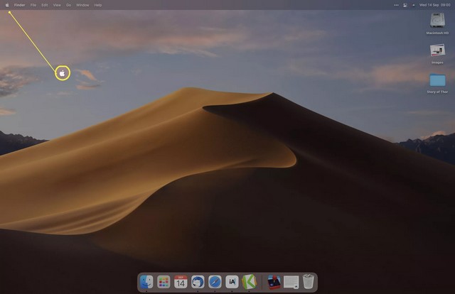 Cliquer sur l'icône Apple