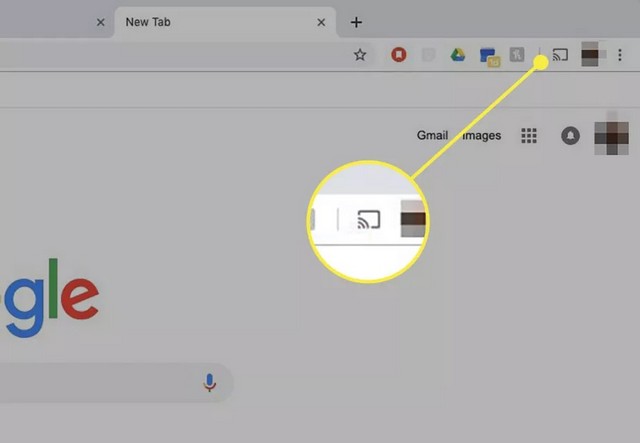 Sélectionner l'icône Chromecast