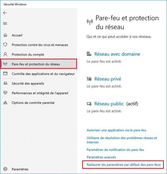 Pare-feu et protection du réseau