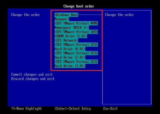 Changer ordre de démarrage UEFI