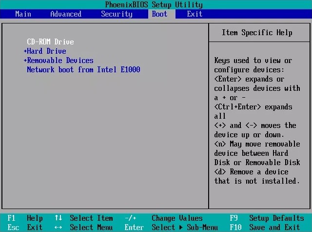 Changer l'ordre de démarrage dans le BIOS