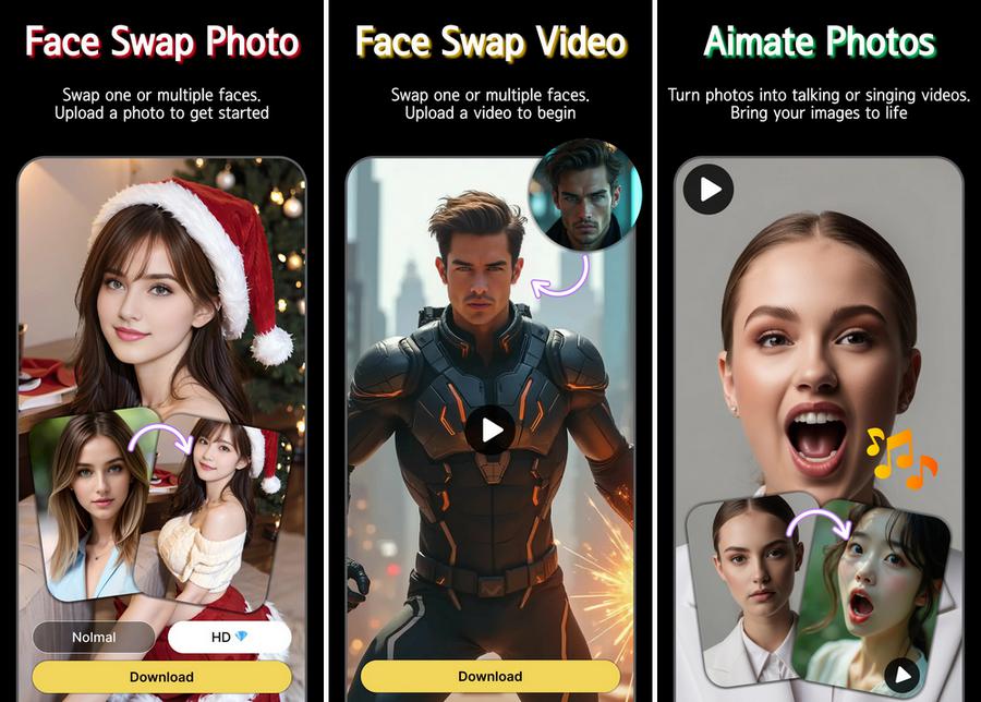 Face Over - applications échange de visage
