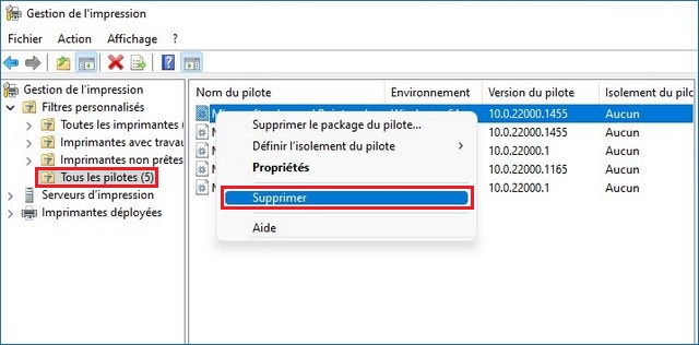 Supprimer une imprimante sous Windows 11