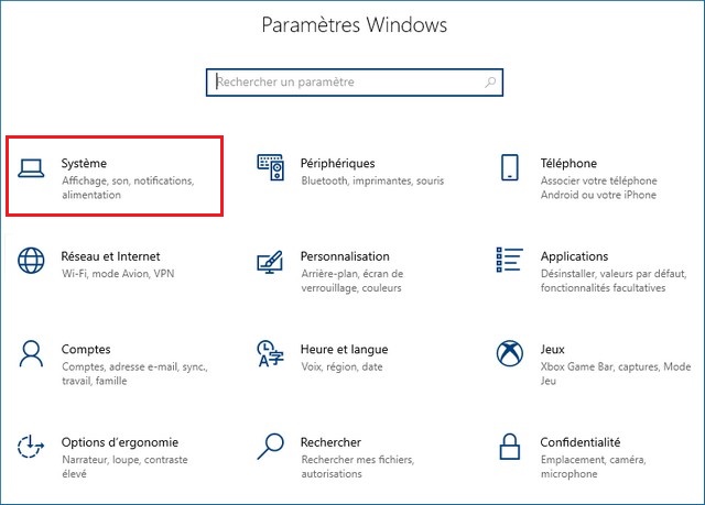 Système Windows 10